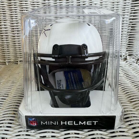 RANDY MOSS Auto Minnesota Vikings Riddell Lunar Eclipse Mini Helmet Radtke Cert - Picture 2 of 8